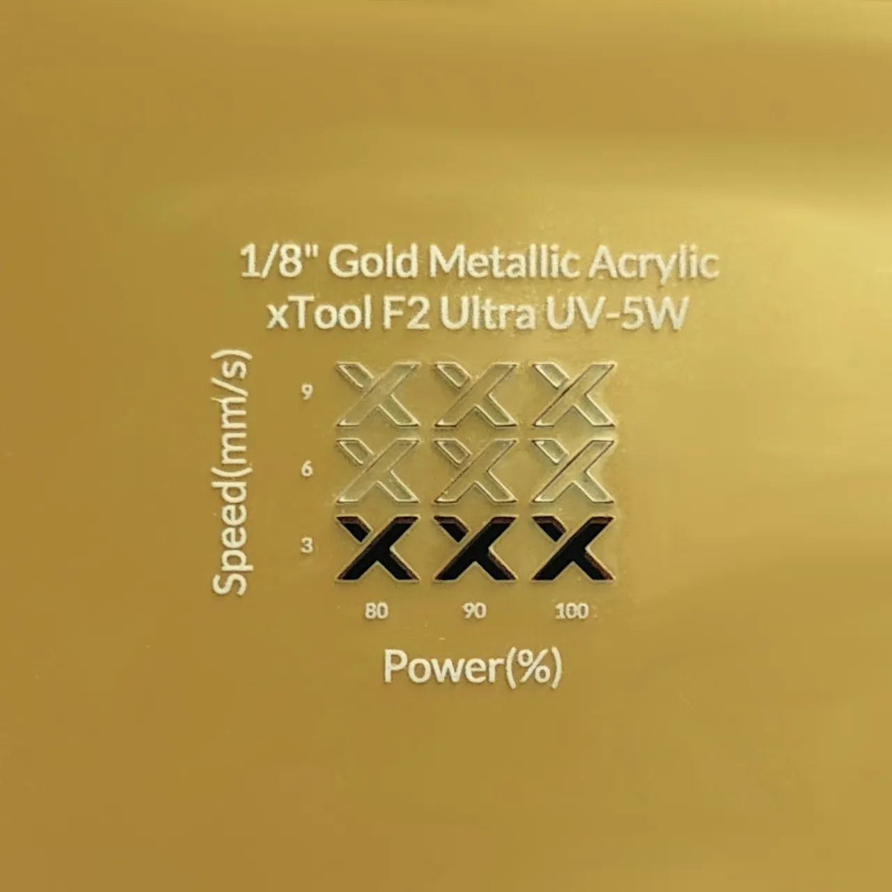 1/8"(3mm) Gold Metallic Acrylic test grid