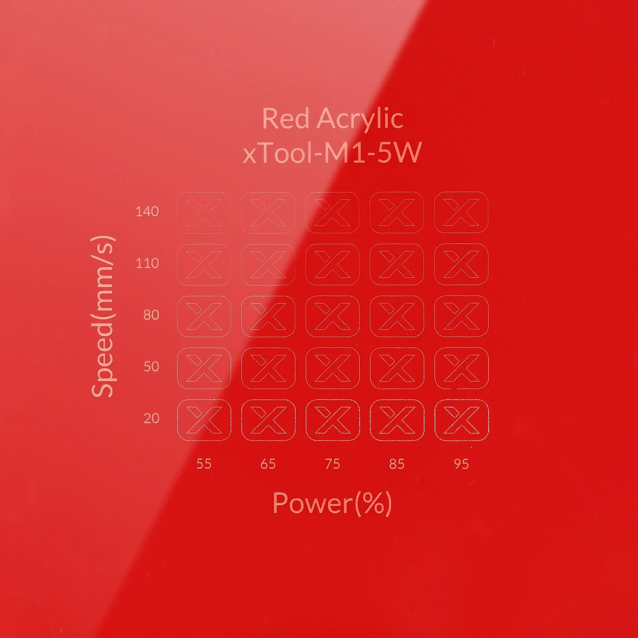 1/8"(3mm) Red Acrylic test grid