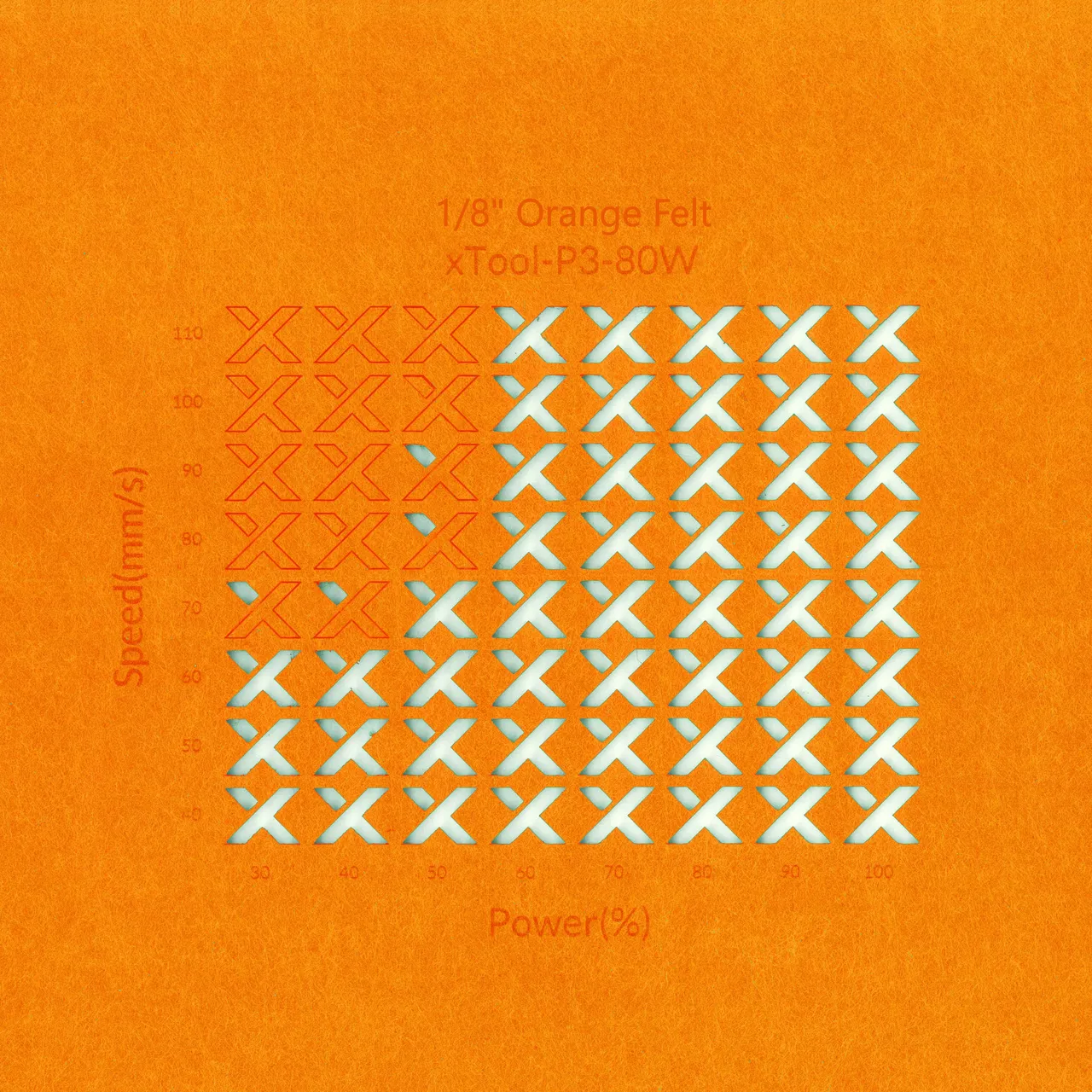 1/8"(3mm) Orange Felt test grid