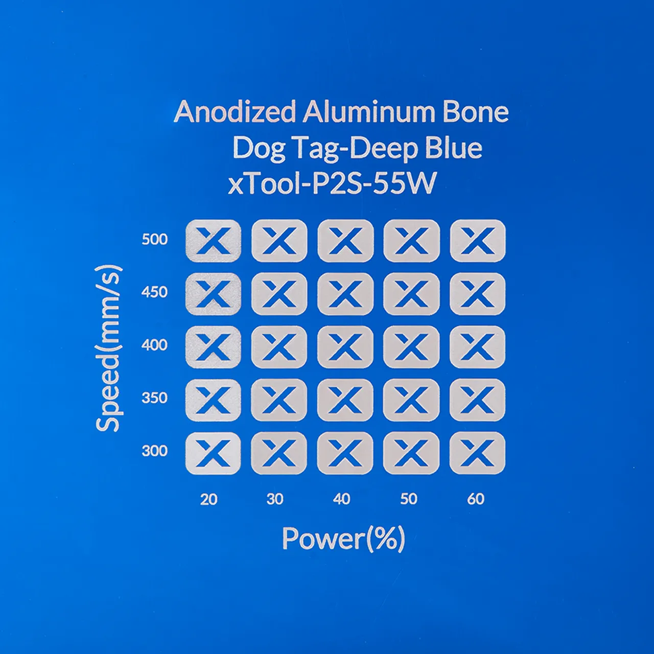 3/64"(1mm) Deep Blue Anodized Aluminum test grid