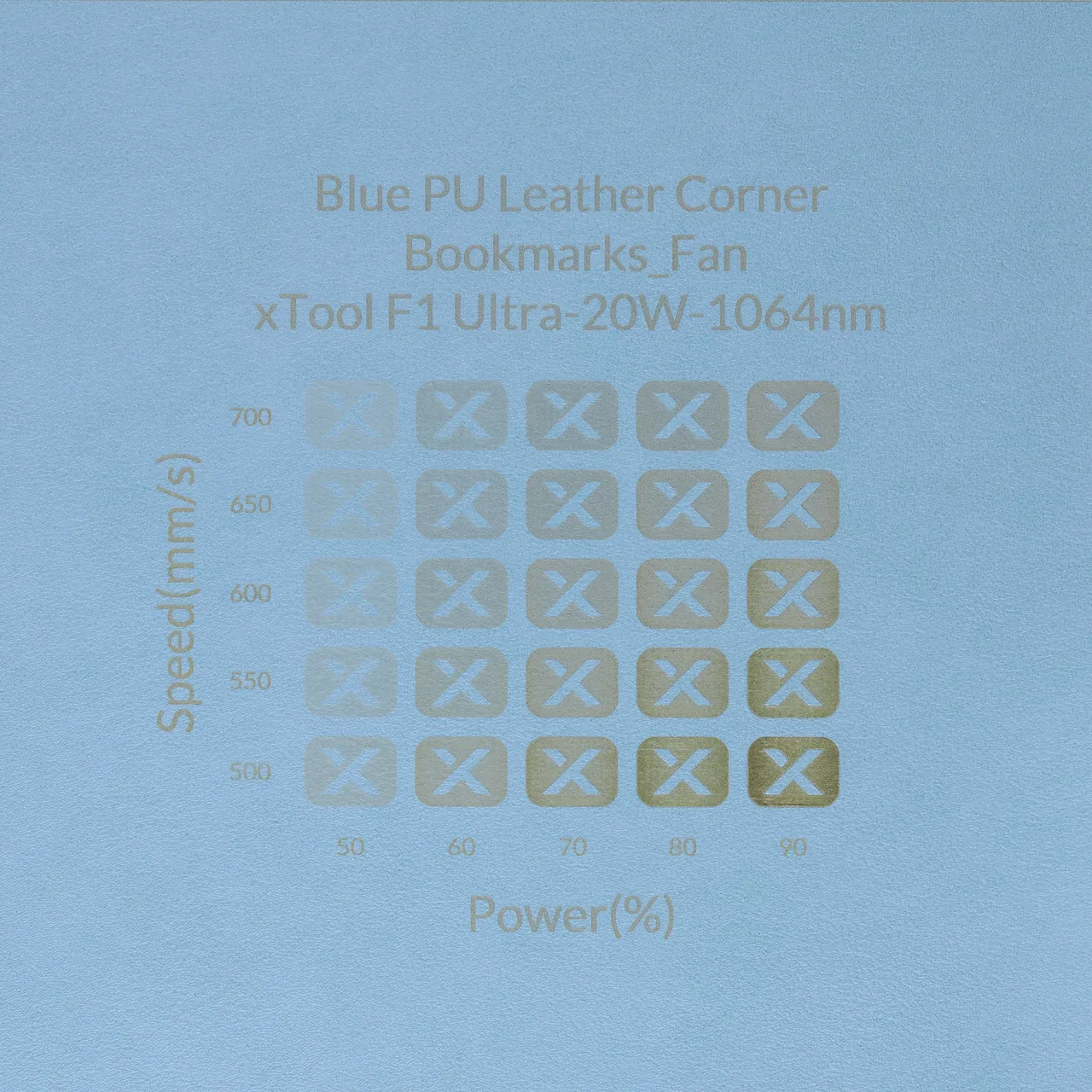 PU Leather Corner Bookmarks_Fan Sky Blue test grid