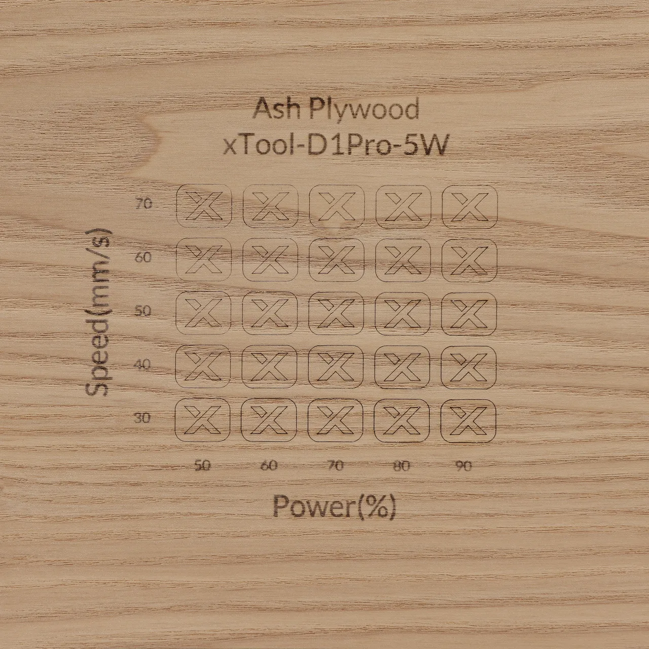 1/8"(3mm) Ash Plywood test grid