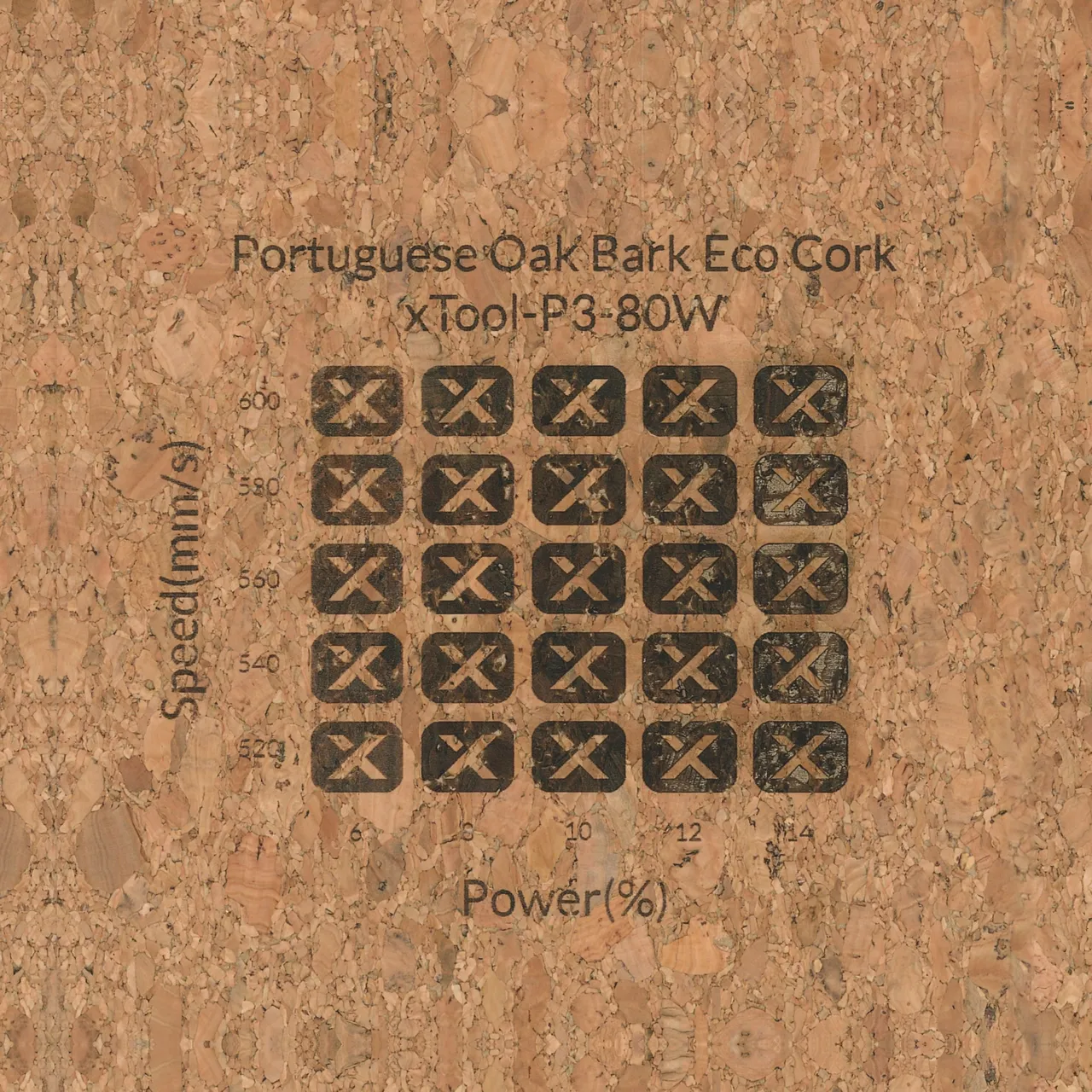 Portuguese Oak Bark Eco Cork test grid