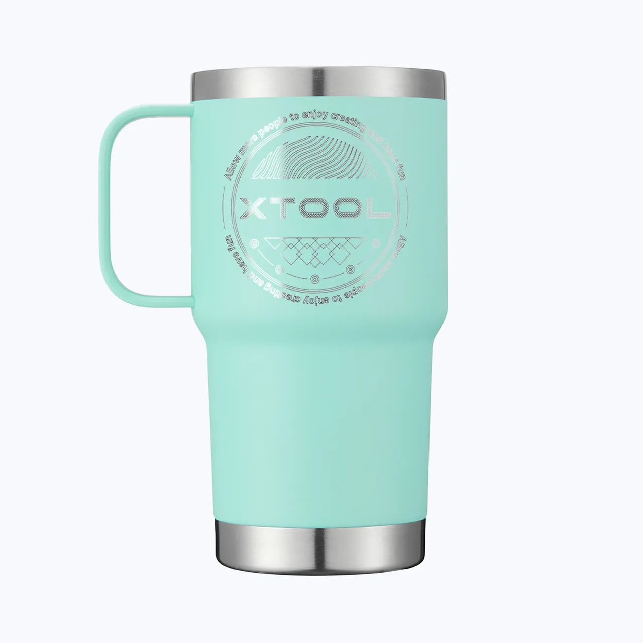 Stainless Steel Tumbler kit with Handle 20oz(600ml) Seafoam test grid