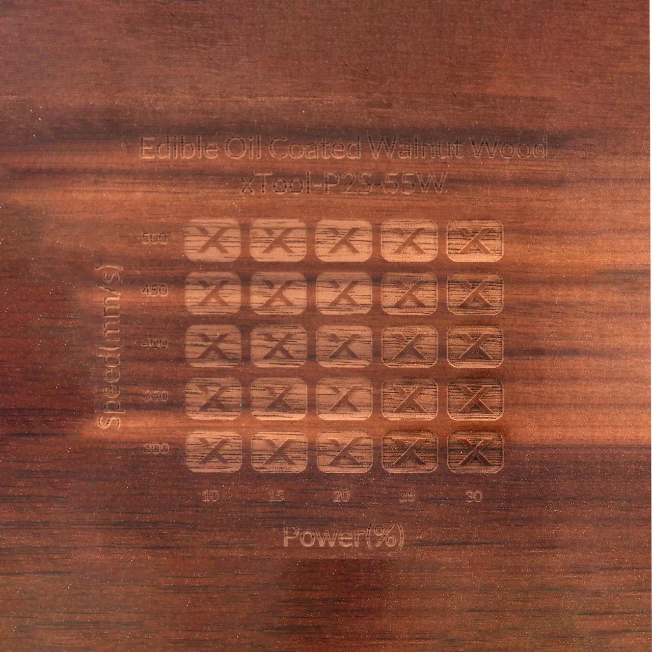 Edible Oil Coated Walnut Wood test grid