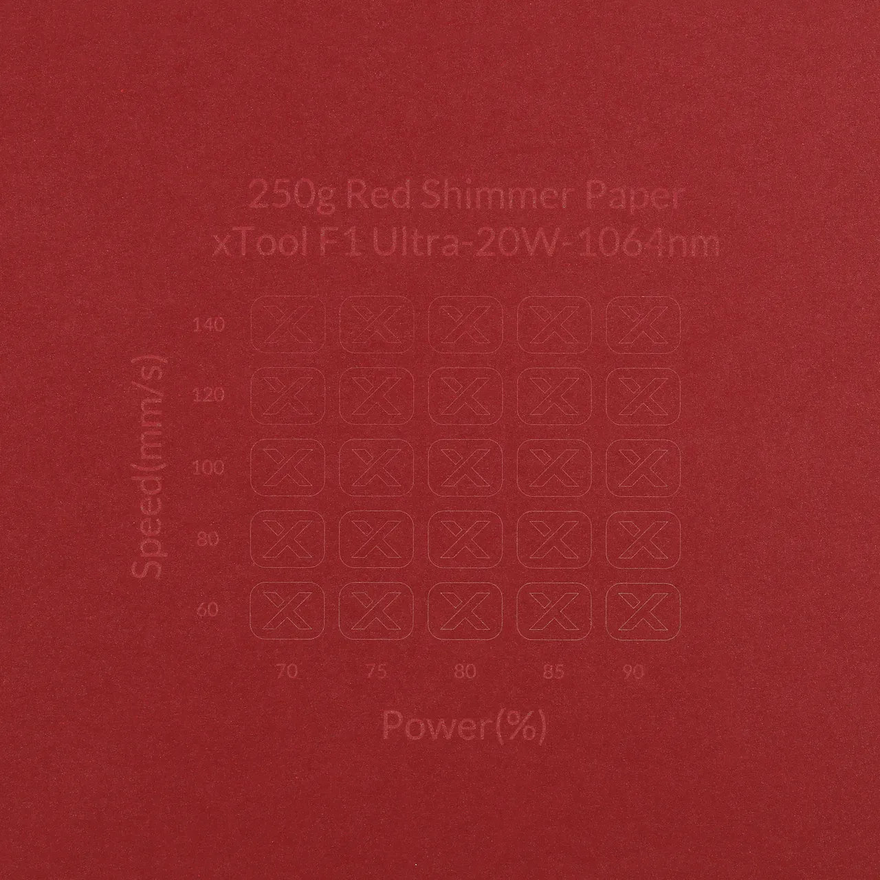 Red Shimmer Paper-7oz(250g) test grid