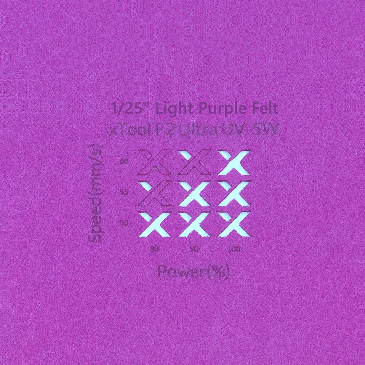 3/64"(1mm) Light Purple Felt test grid