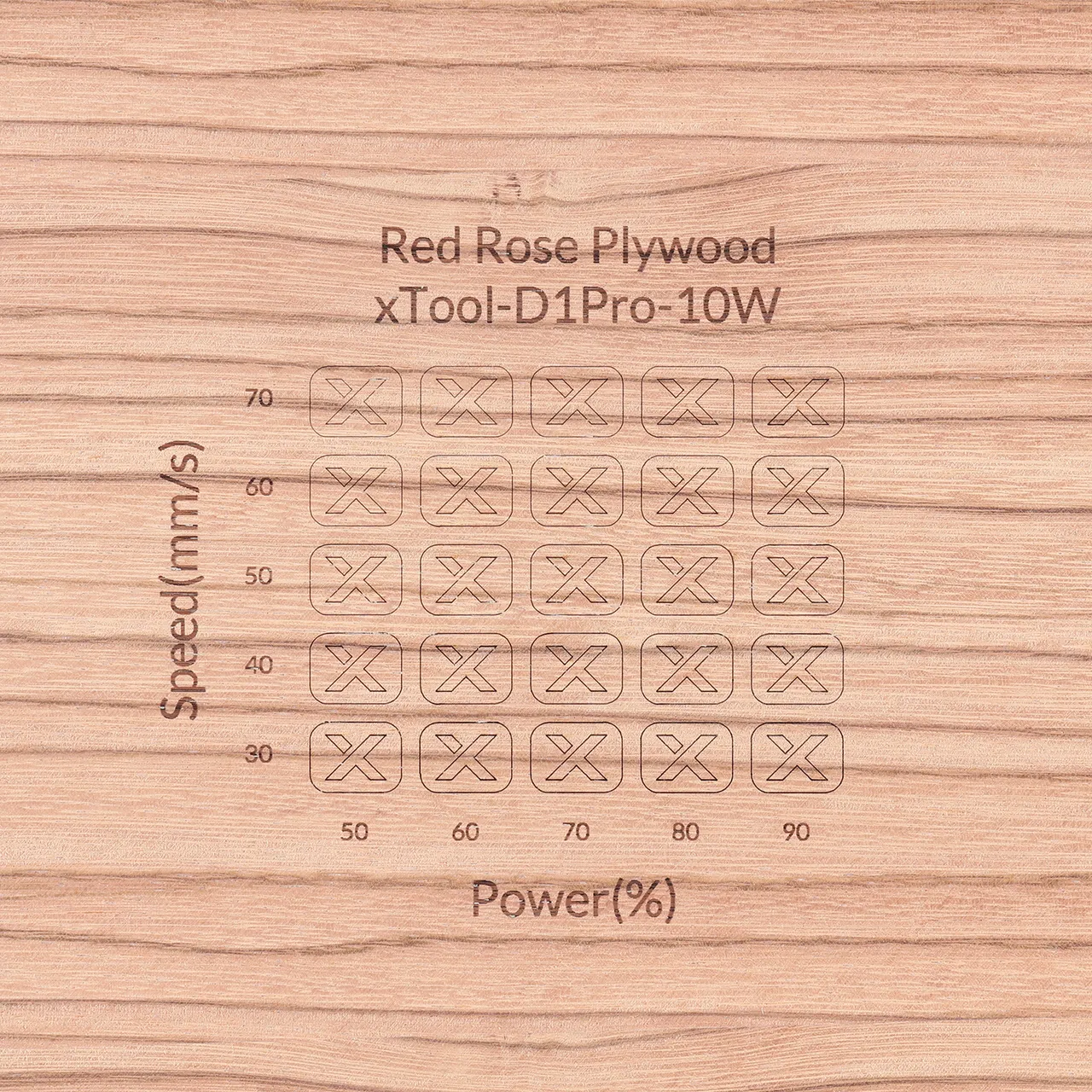 1/8"(3mm) Red Rose Plywood test grid