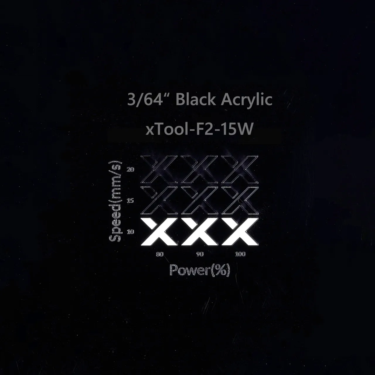 3/64"(1mm) Black Acrylic test grid