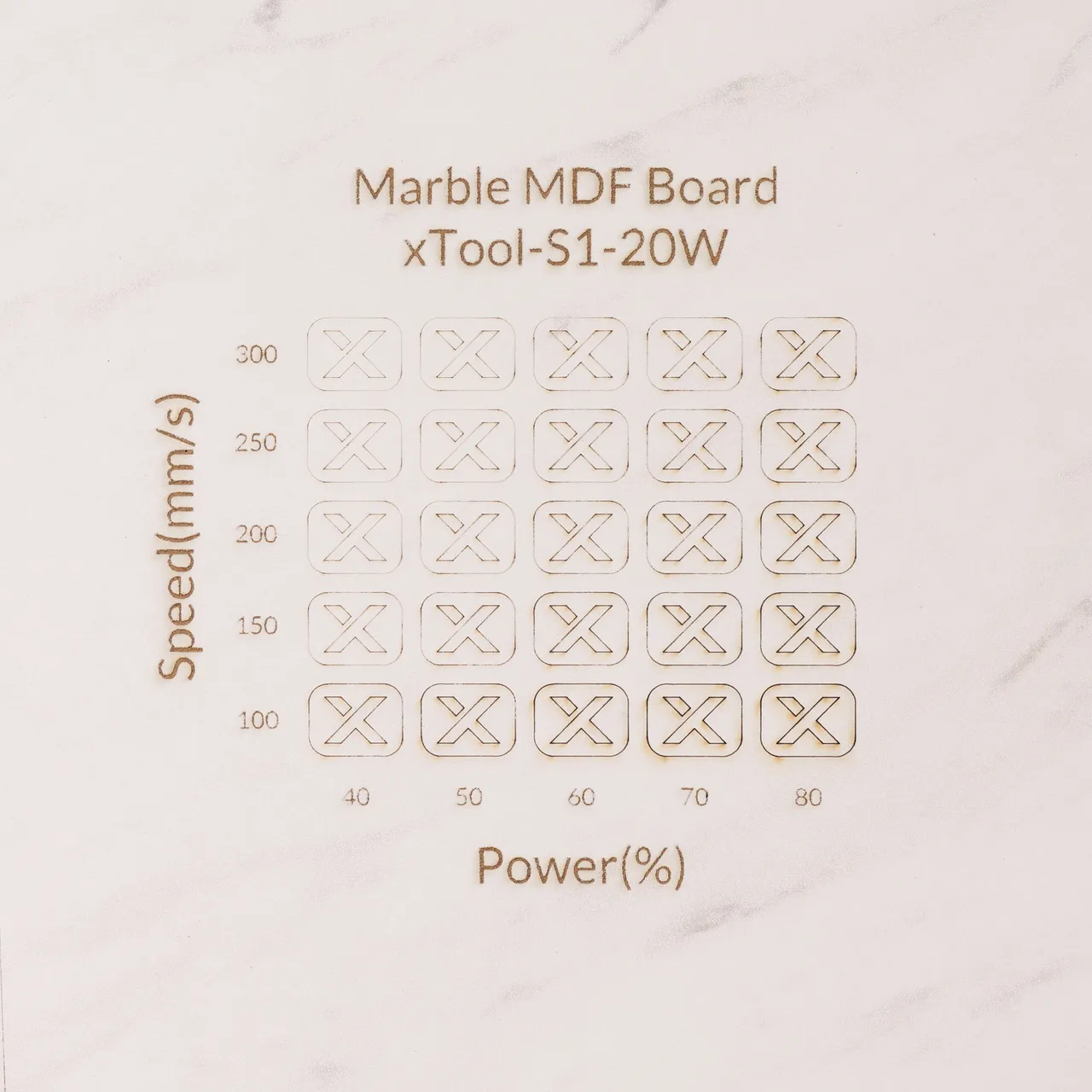 1/8"(3mm) Faux Marble MDF Board test grid