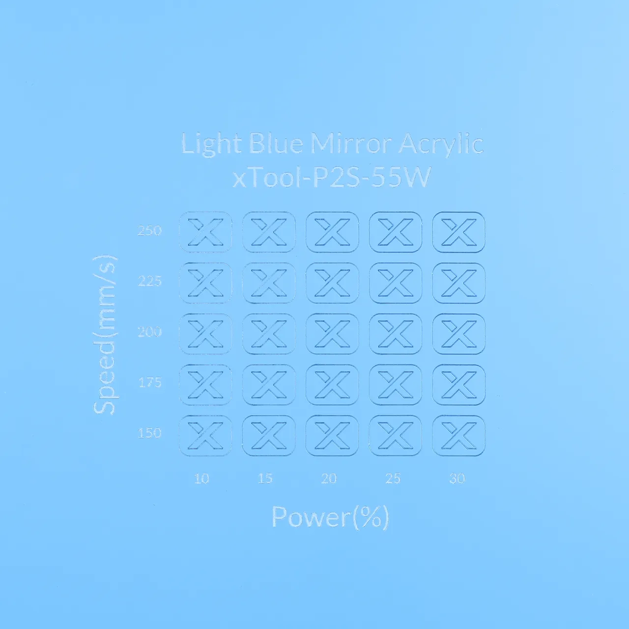 1/8"(3mm) Light Blue Mirror Acrylic test grid