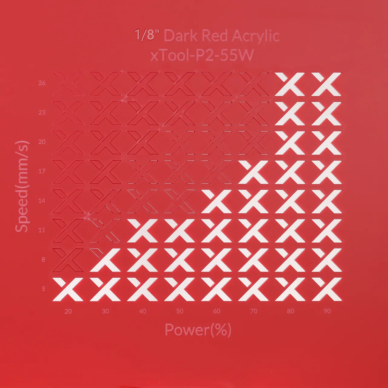 1/8"(3mm) Dark Red Acrylic test grid