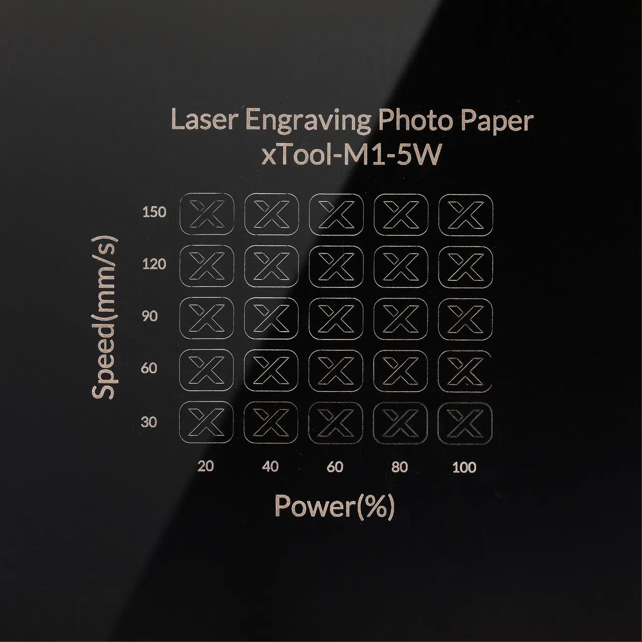 Laser Engraving Photo Paper test grid