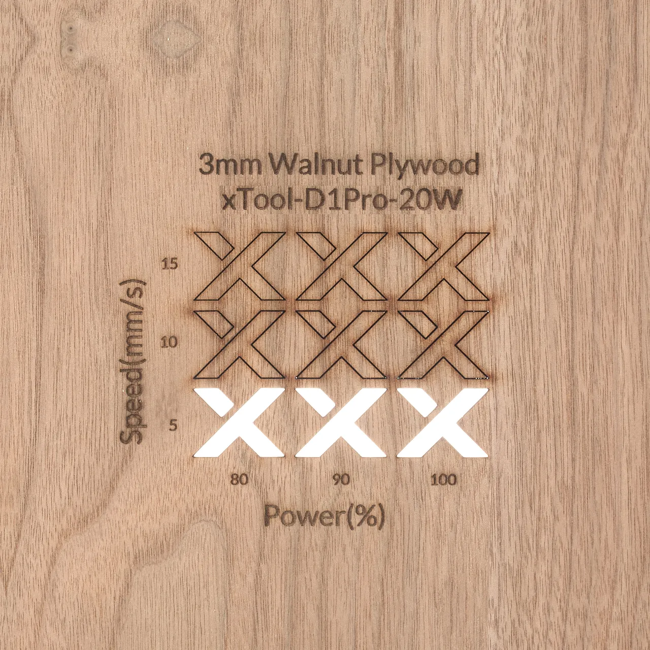 1/8"(3mm) Walnut Plywood test grid