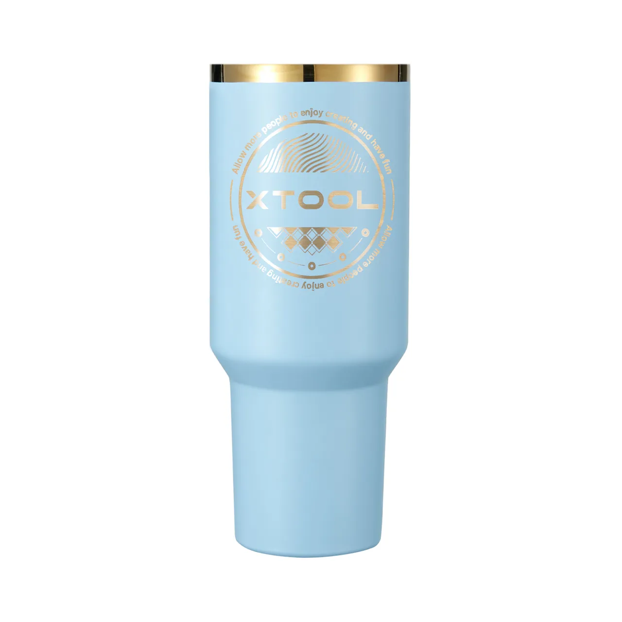 Pastel Blue to Gold Stainless Steel Tumbler with Handle(40oz) test grid