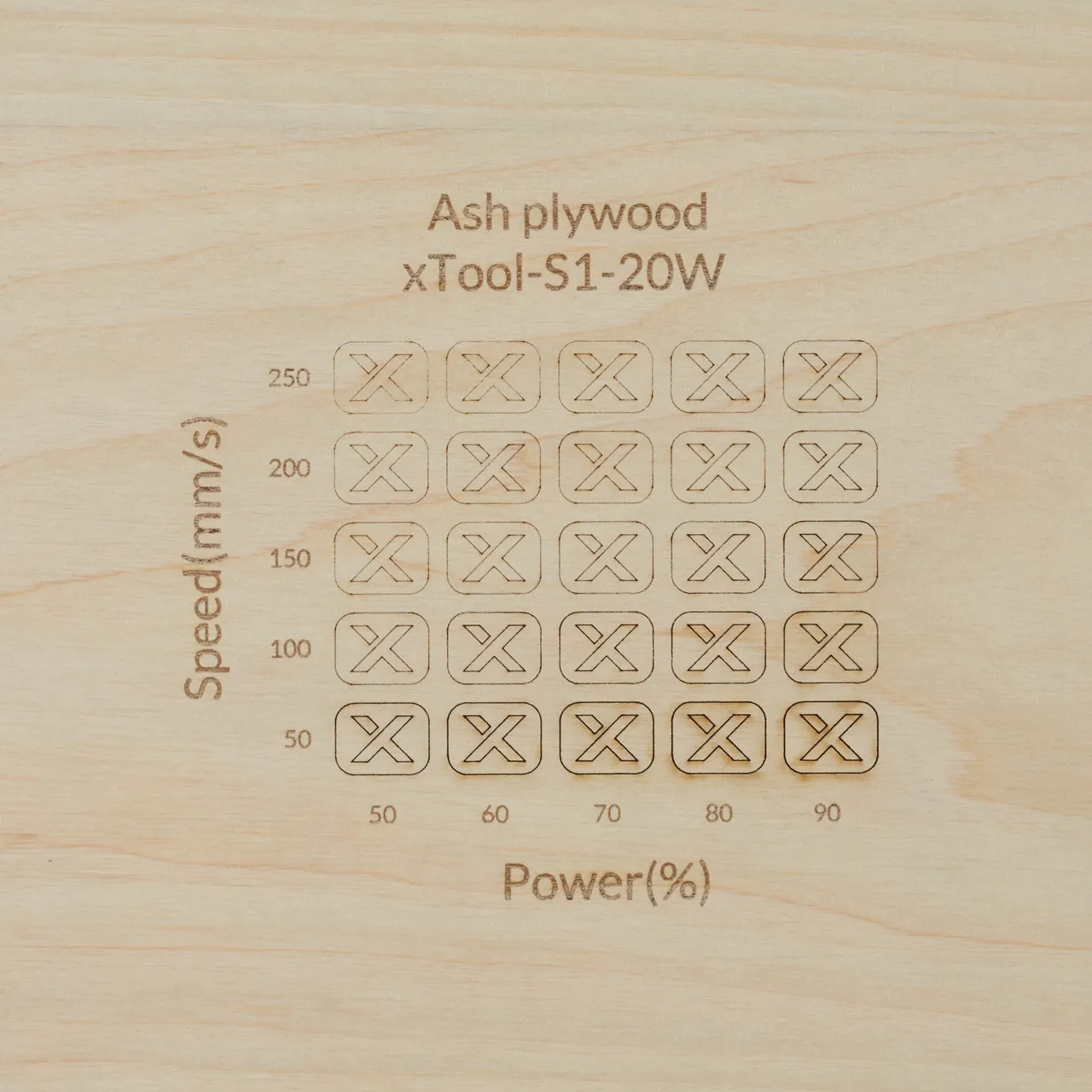 1/8"(3mm) White Ash Plywood test grid
