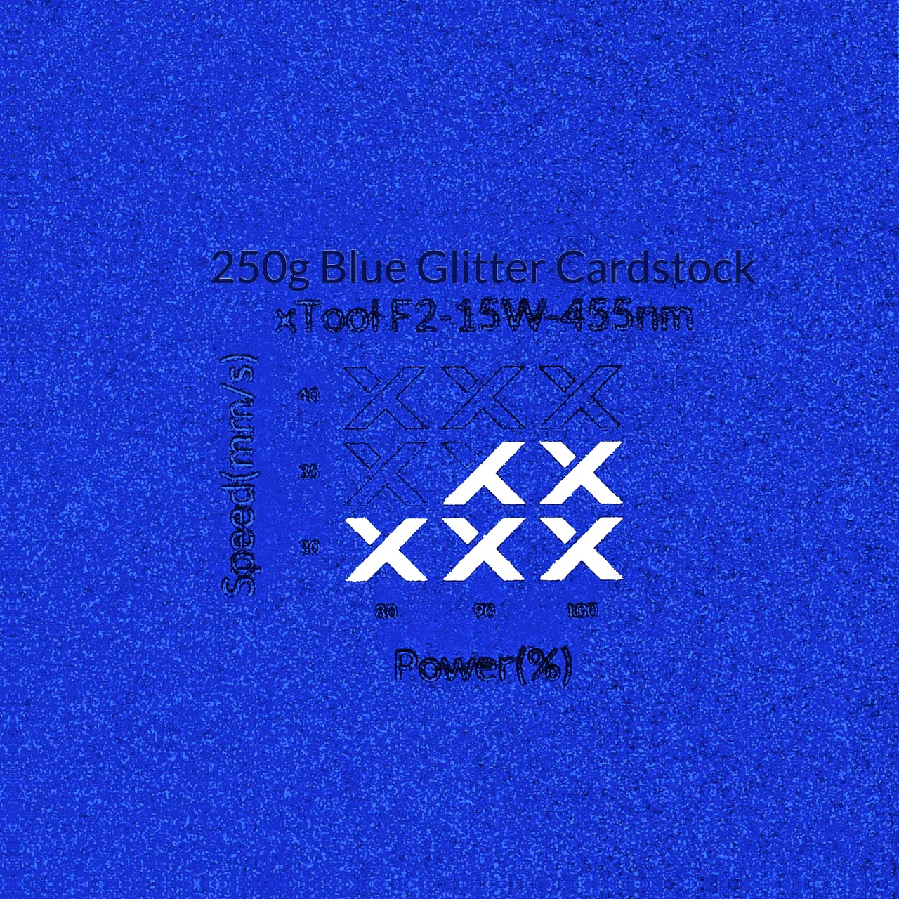 Blue Glitter Cardstock-7oz(250g) test grid