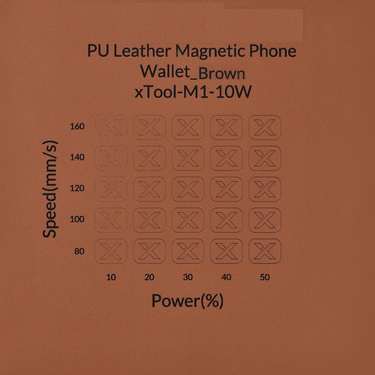 Brown PU Leather test grid