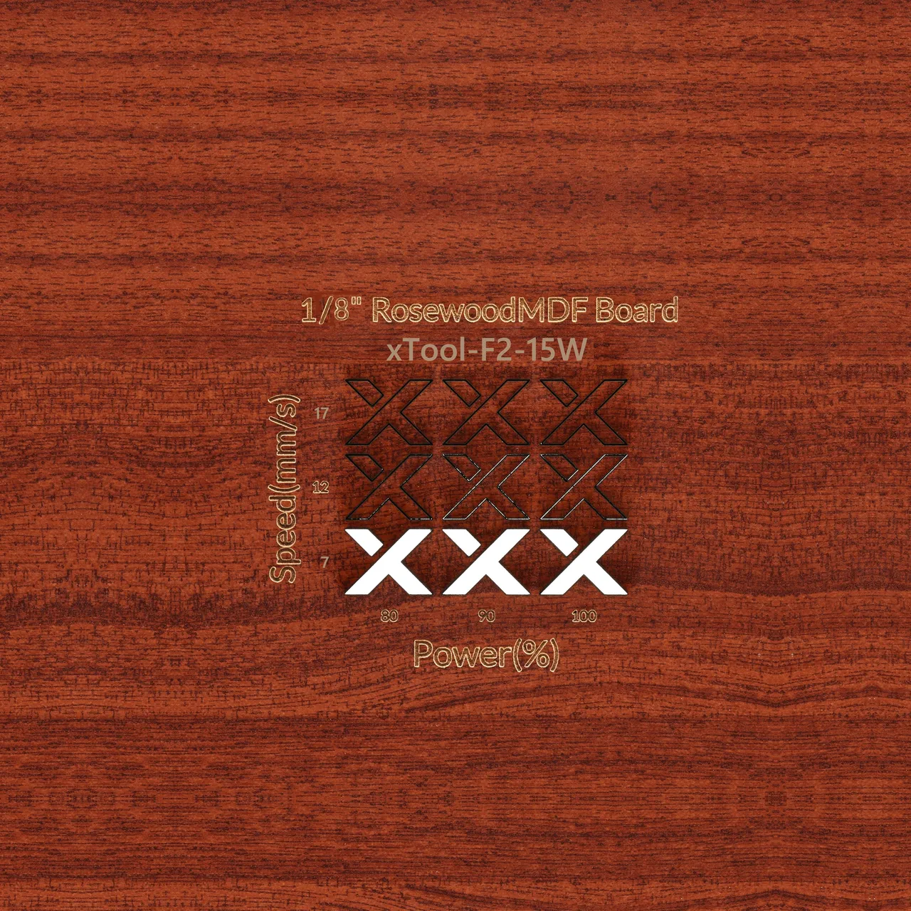 1/8"(3mm) Faux Rosewood MDF Board test grid