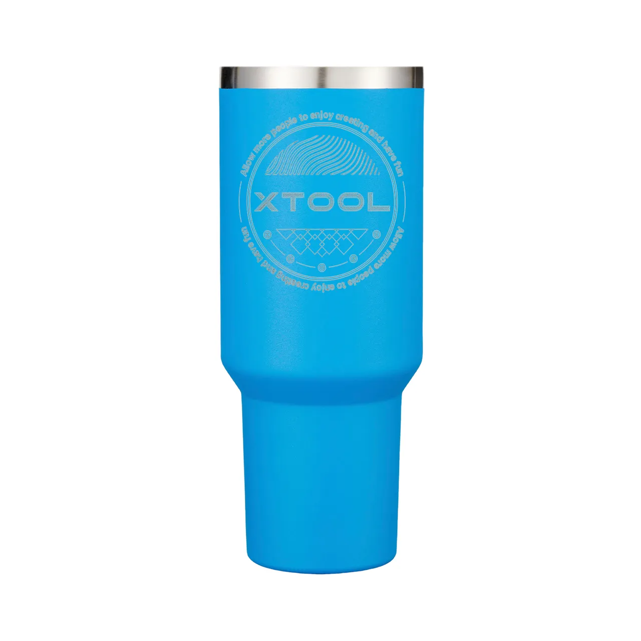 40oz(1183ml) Deep Blue to Silver Tumbler with Removable Handle test grid