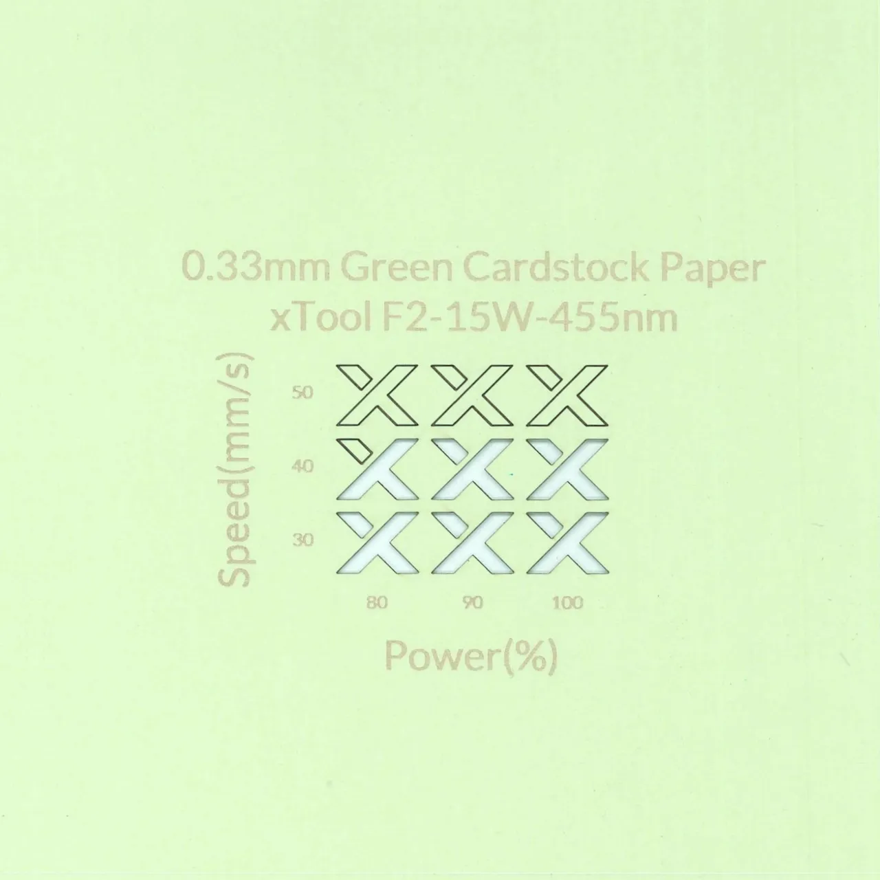 1/77"(0.33mm) Green Cardstock Paper test grid