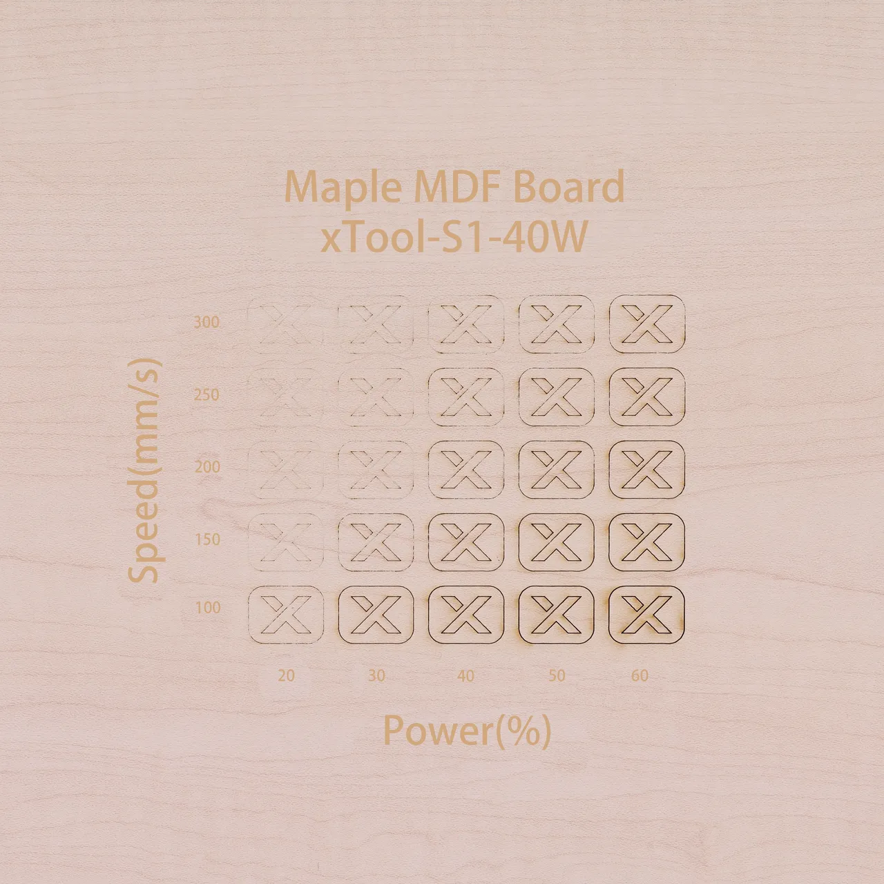 1/8"(3mm) Faux Maple MDF Board test grid
