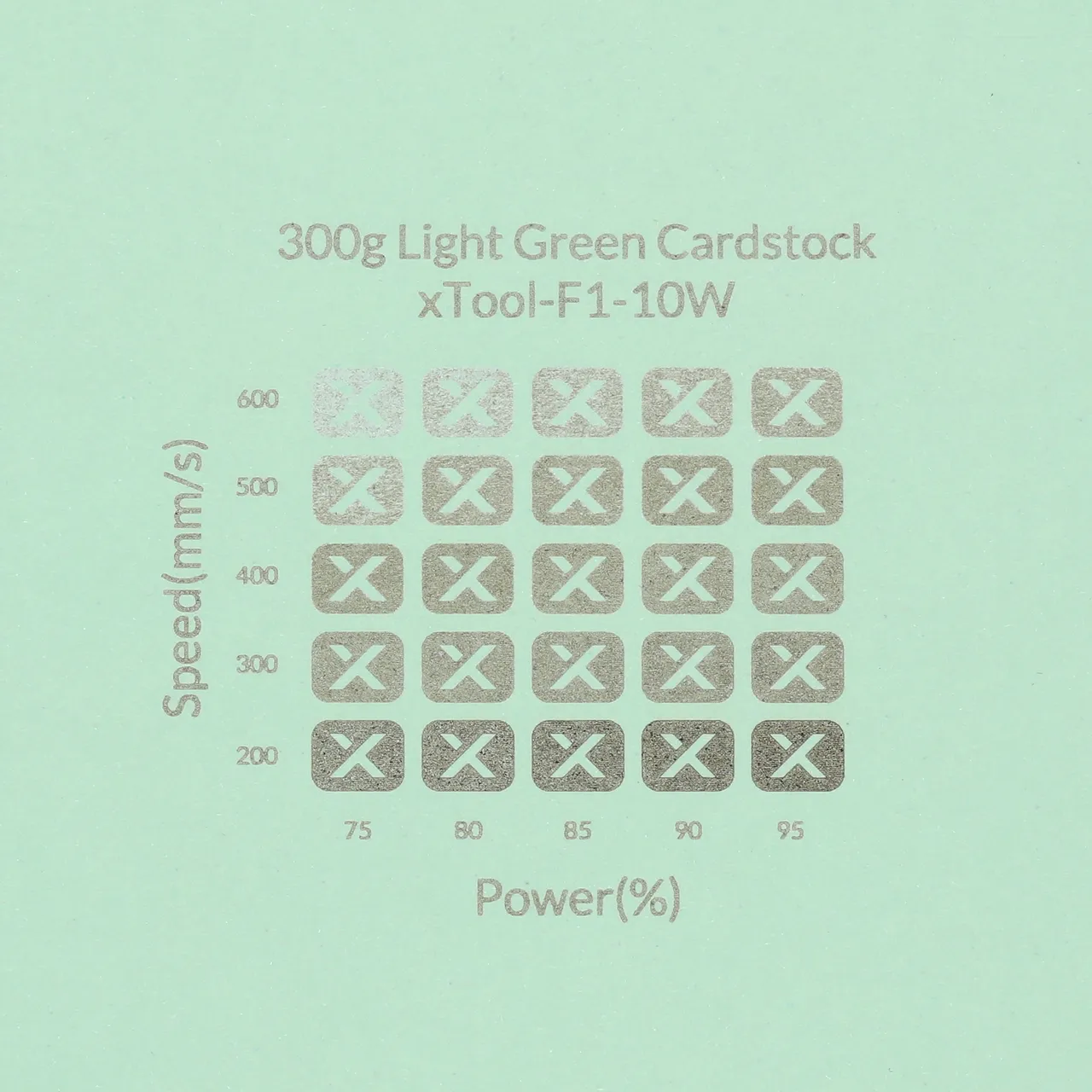 Light Green Cardstock-9oz(300g) test grid