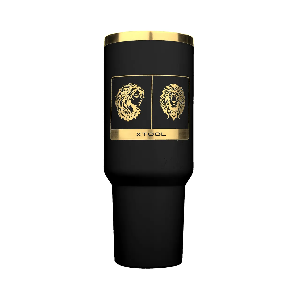 Black To Gold Stainless Steel Tumbler with Handle(40oz) test grid